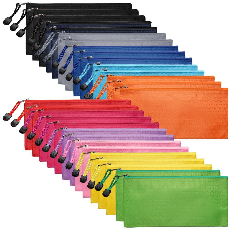 LABUK 29pcs Zipper Pencil Pouches, Small Zipper Pencil Bags, Waterproof Pencil Cases, for Office School Travel Cosmetics 12 Colors - Image 1